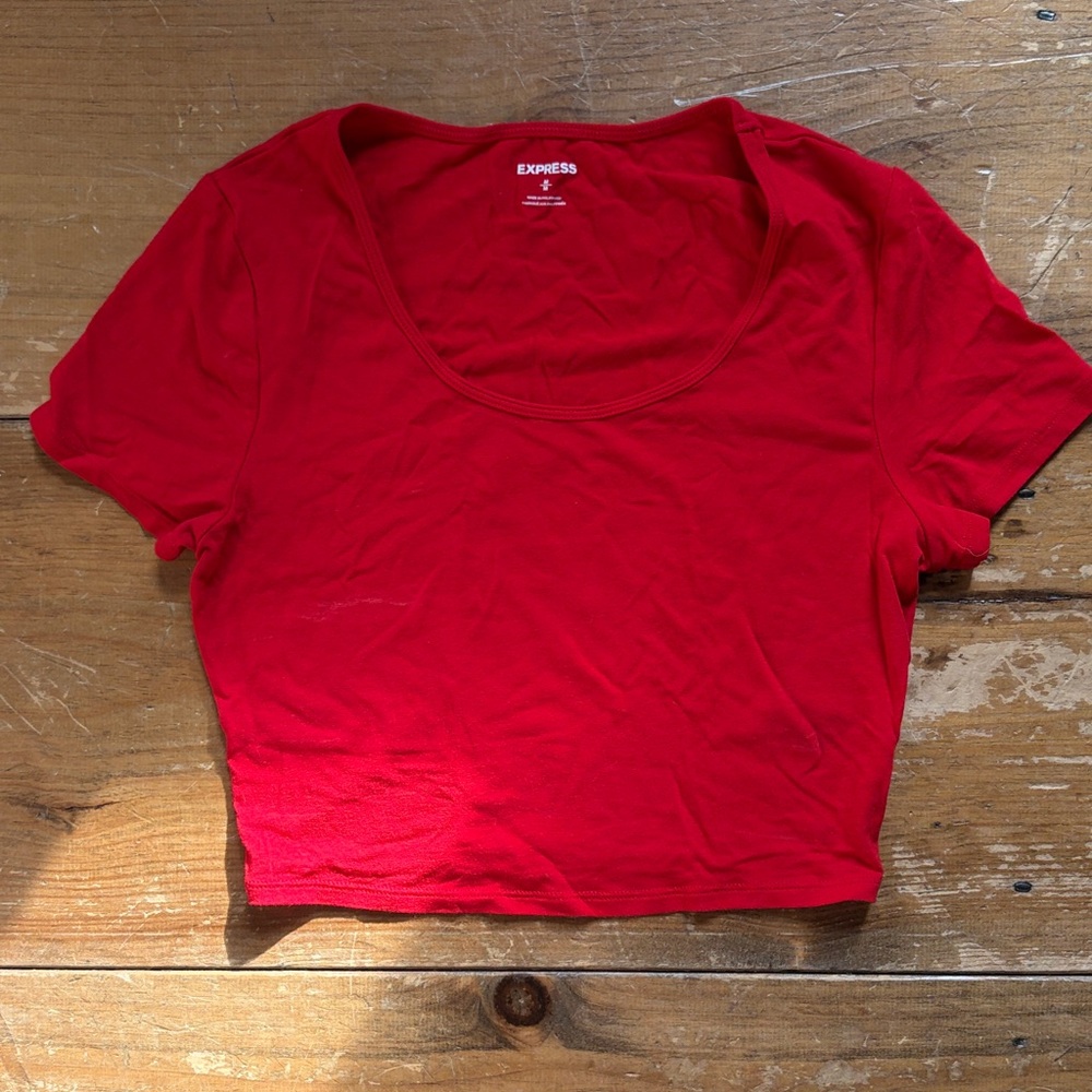Express Bold Red Crop Top